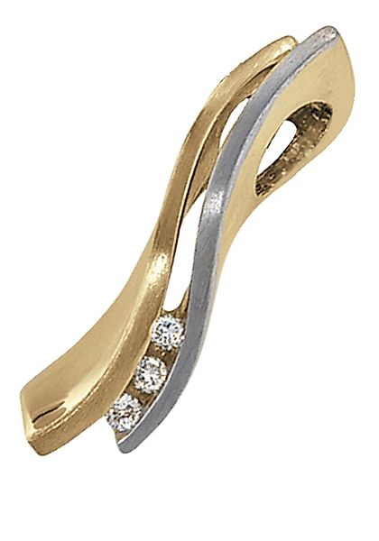 JOBO Kettenanhänger "Anhänger mit 3 Diamanten", 585 Gold bicolor günstig online kaufen