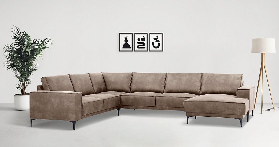 OTTO home Wohnlandschaft "OLAND U-Form, XXL, B: 342 cm, Skandi-Design" Skan günstig online kaufen