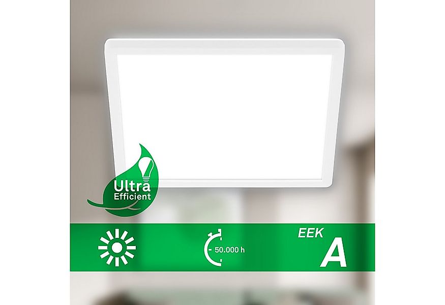 Briloner Leuchten LED Panel Deckenlampe ultraflach Energieeffizienz A Backl günstig online kaufen