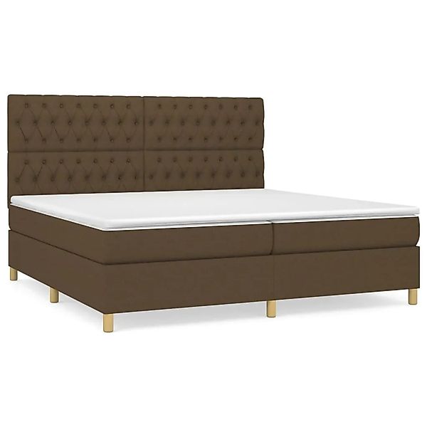 vidaXL Boxspringbett mit Matratze Dunkelbraun 200x200 cm Stoff 3142604 günstig online kaufen