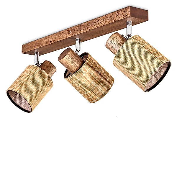 hofstein Deckenleuchte Deckenlampe aus Holz/Metall/Bambus in günstig online kaufen
