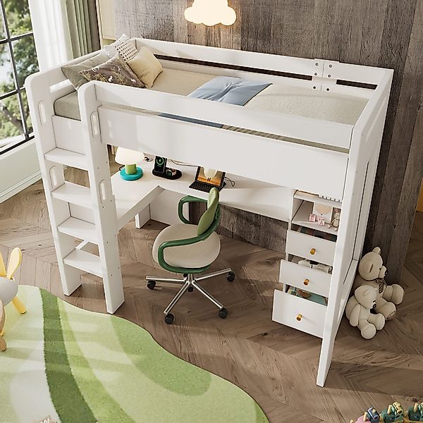 HAUSS SPOLE Hochbett 90x200cm mit L-förmigem günstig online kaufen