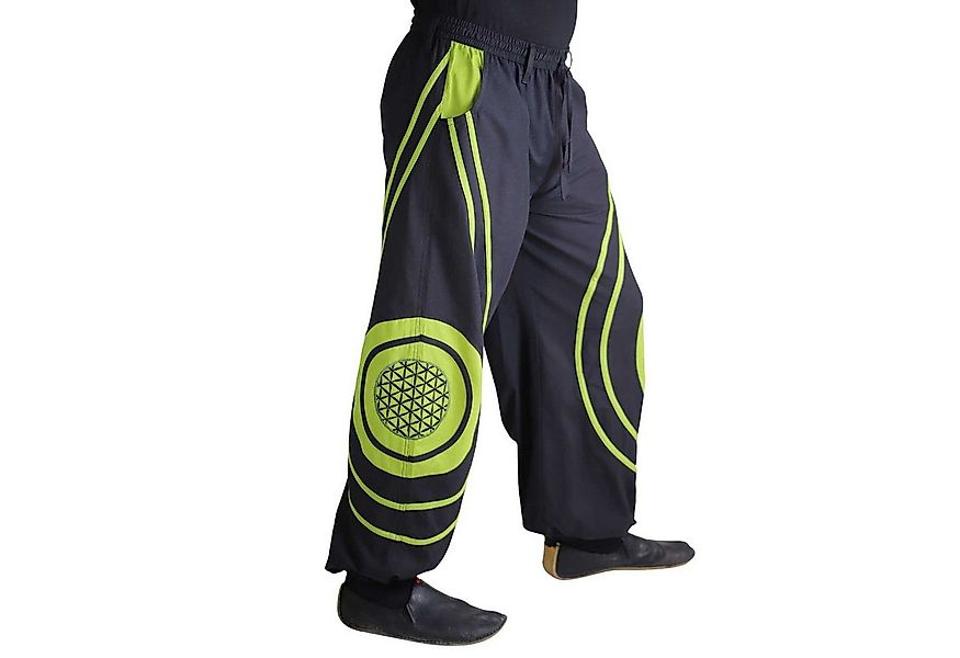 KUNST UND MAGIE Haremshose Hose Blume des Lebens Hippie Pluderhose Kordelzu günstig online kaufen