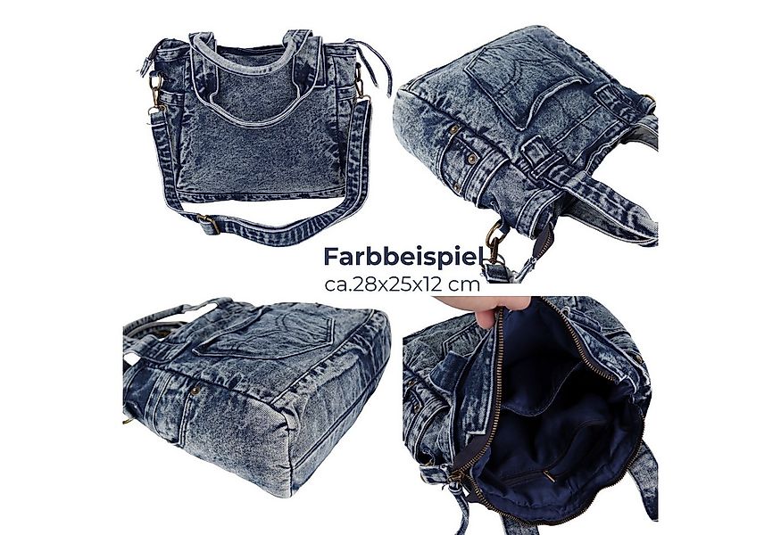 MIRROSI Umhängetasche Damen aus Jeans Schultertasche Denim 3 Größen auswähl günstig online kaufen