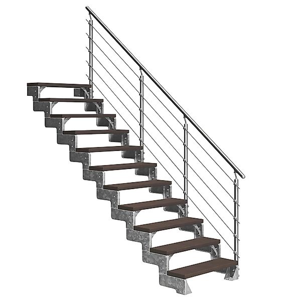 Dolle Außentreppe Gardentop 11 Trimax-Stufen 100 cm Dunkelbraun + Prova-Gel günstig online kaufen