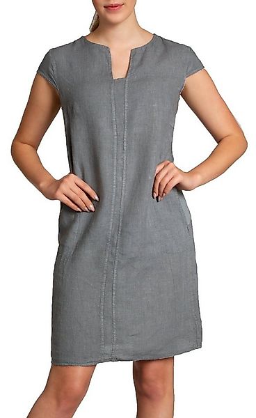 Caspar Sommerkleid Caspar SKL036 Damen Sommer Leinenkleid mit ausgefallenem günstig online kaufen