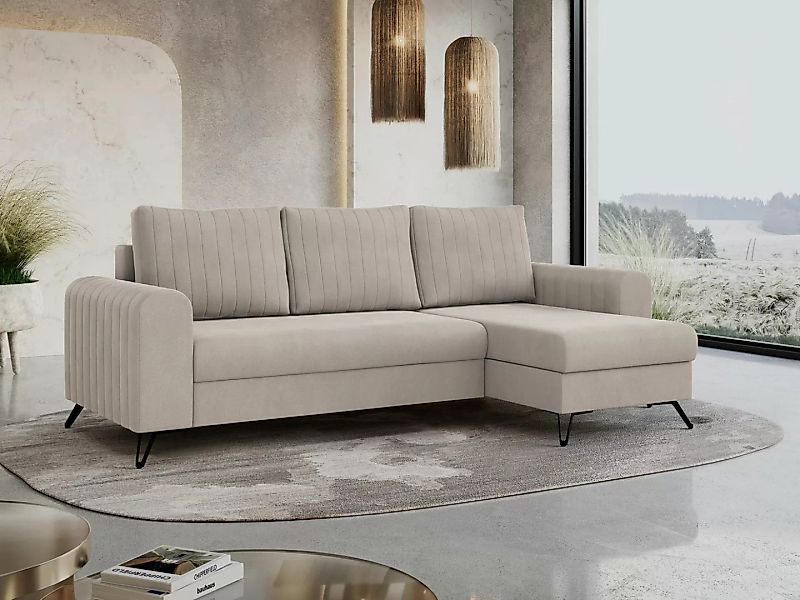 MKS MÖBEL Ecksofa AXEL, Set, Bonellfedern, T30-Schaum, Schwarze Metallbeine günstig online kaufen