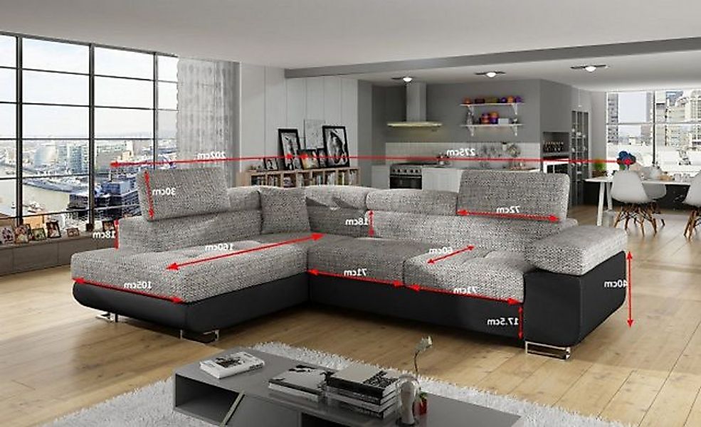 Xlmoebel Schlafsofa Ecksofa Schlafsofa Wohnzimmer Schlaffunktion, 1 Teile, günstig online kaufen