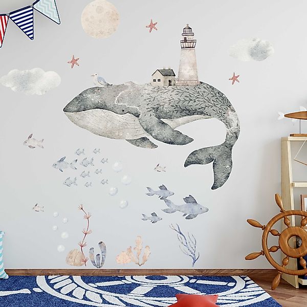 WANDKIND Wandtattoo Wal V402 mit Fischen, günstig online kaufen