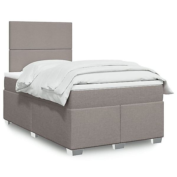 vidaXL Boxspringbett mit Matratze Taupe 120x200 cm Stoff2107495 günstig online kaufen