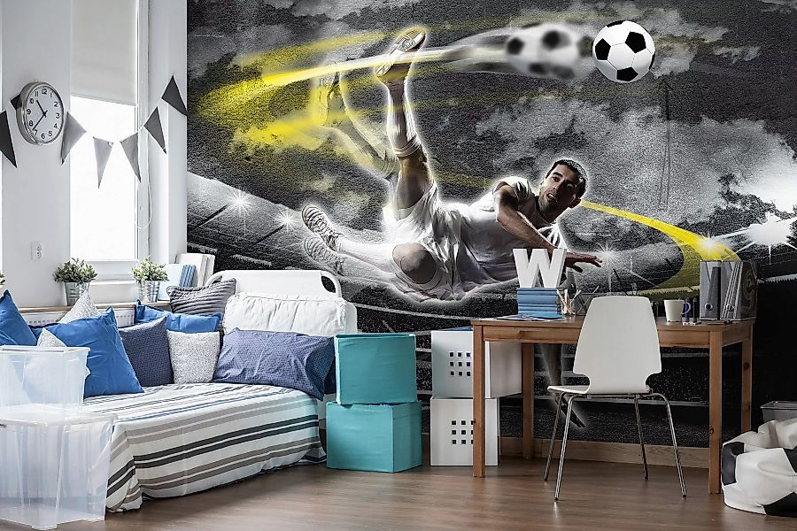 Wallarena Fototapete Kinderzimmer Jungen Fußball Fußballer günstig online kaufen