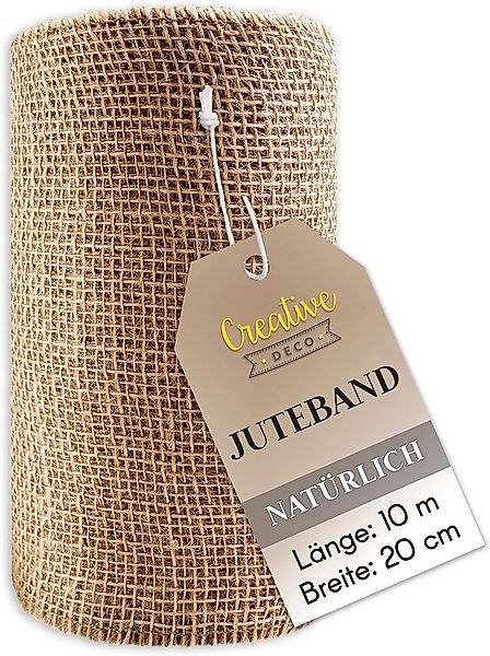 Creative Deco Bastelnaturmaterial Juteband Jute Tischläufer 10 m, Nähte an günstig online kaufen