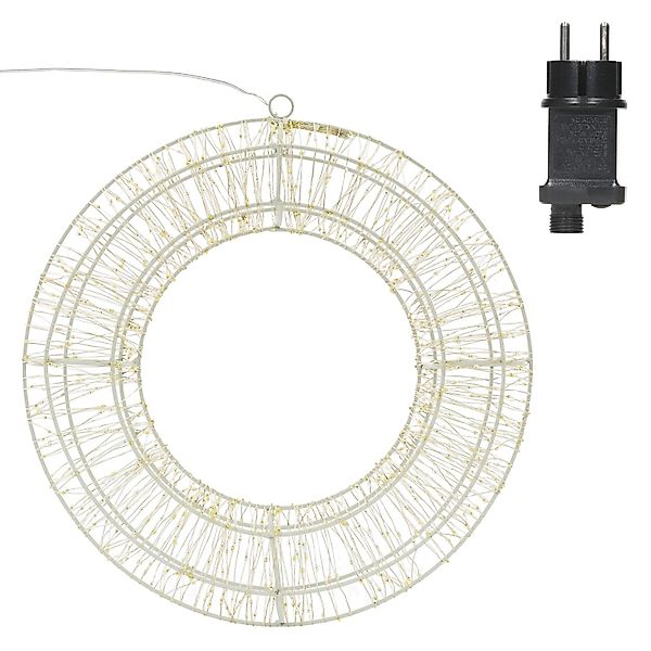 ECD Germany LED Metall Kranz 38cm mit 960 LEDs Warmweiß und Timer IP44 günstig online kaufen
