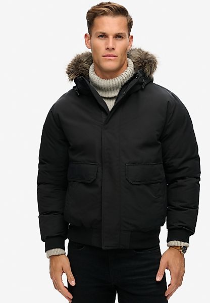 Superdry Steppjacke "EVEREST FAUX FUR BOMBER JACKET", mit Kapuze günstig online kaufen