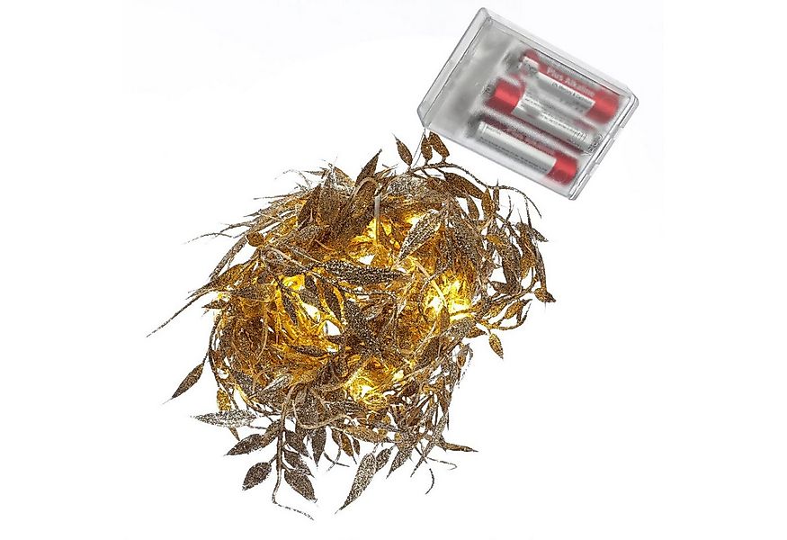 MARELIDA LED-Lichterkette Drahtlichterkette glitzernde Blätter Deko Girland günstig online kaufen