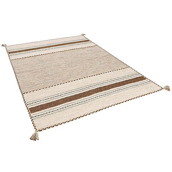 Pergamon Wollteppich Natur Teppich Kelim Navarro, günstig online kaufen