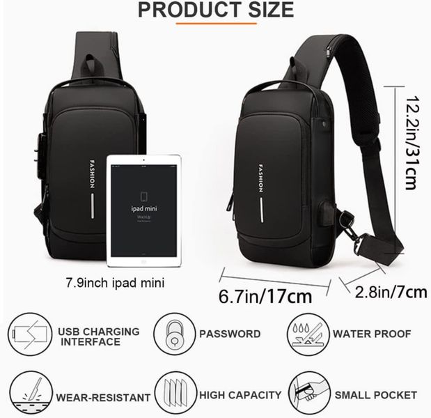 Blusmart Umhängetasche Wasserdichte Unisex-Brusttasche/Umhängetasche (Mit U günstig online kaufen