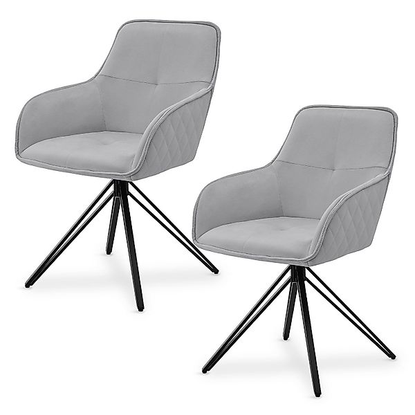 Juskys Esszimmerstuhl Clyde, 2er Set, Stoff günstig online kaufen