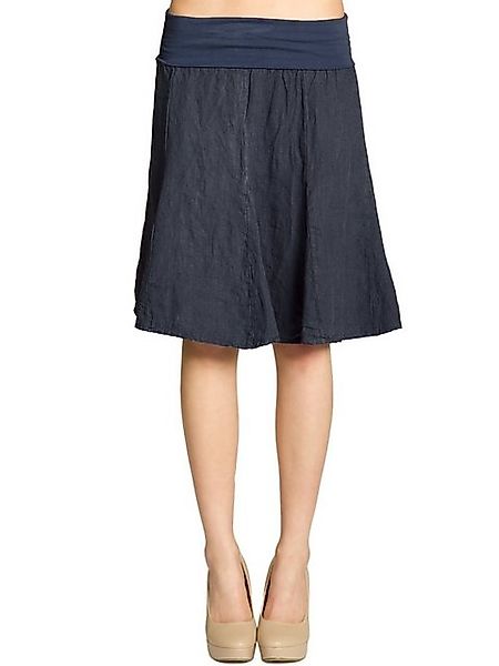 Caspar Faltenrock RO014 Damen Midi Leinenrock günstig online kaufen