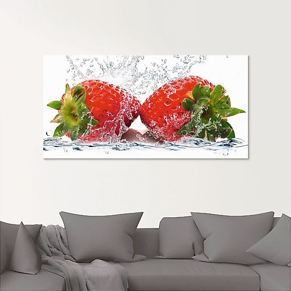 Artland Glasbild "Erdbeeren mit Spritzwasser", Lebensmittel, (1 St.), in ve günstig online kaufen