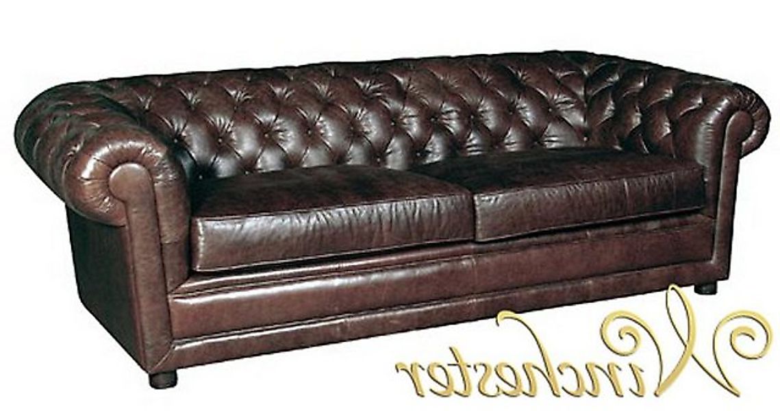 Xlmoebel Sofa Braunes Ledersofa Chesterfield Wohnzimmer Couch Polstermöbel günstig online kaufen