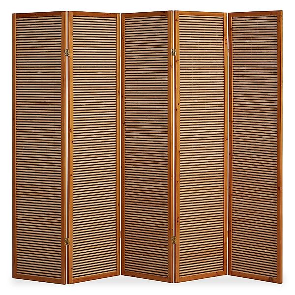 Homestyle4u 5-tlg. Paravent in Braun 220x175 cm 383 günstig online kaufen
