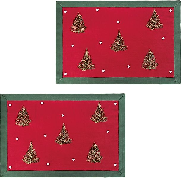 my home Platzset "Josselin" Weihnachtlich, festlich, 2er Set, Wohnzimmer, E günstig online kaufen