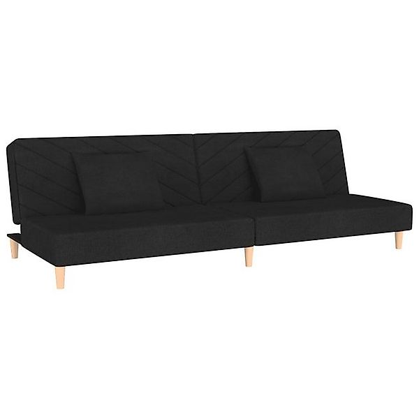 vidaXL Sofa Schlafsofa 2-Sitzer mit 2 Kissen Schwarz Stoff günstig online kaufen