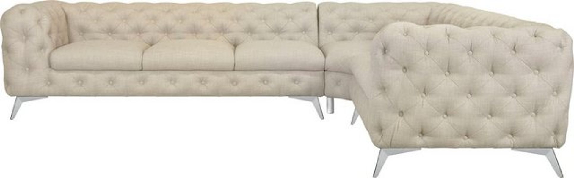 Leonique Chesterfield-Sofa "Ecksofa GLYNIS L-Form mit Wellenunterfederung, günstig online kaufen