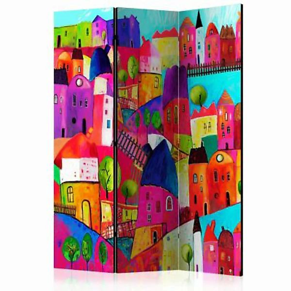 artgeist Paravent Rainbow-hued town [Room Dividers] mehrfarbig Gr. 135 x 17 günstig online kaufen
