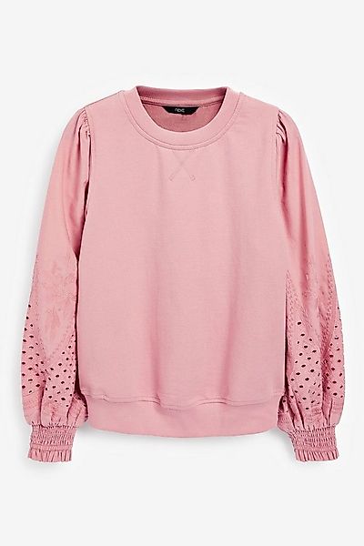 Next Sweatshirt Sweatshirt mit Lochstickerei an den Ärmeln (1-tlg) günstig online kaufen