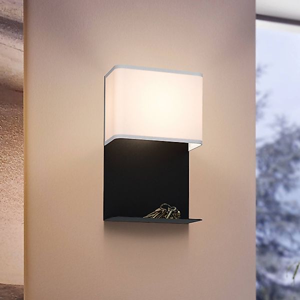 LED-Wandleuchte Galdakao mit Textil, schwarz/weiß günstig online kaufen