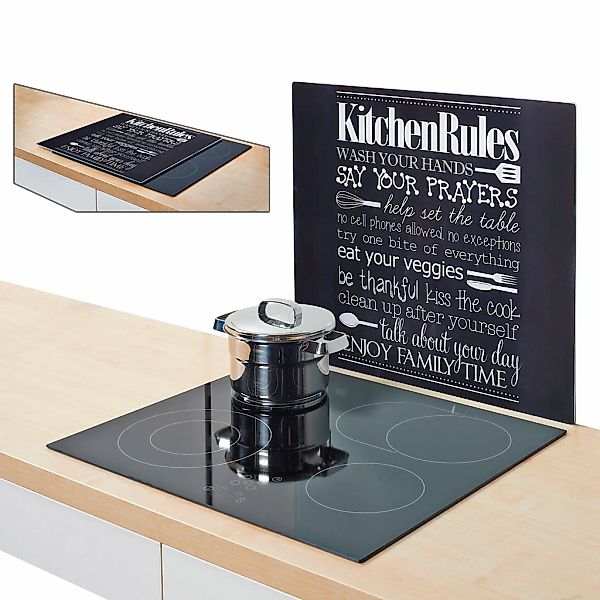 Zeller Present Herdblende-/Abdeckplatte "Kitchen Rules", (1 tlg.), Klett & günstig online kaufen