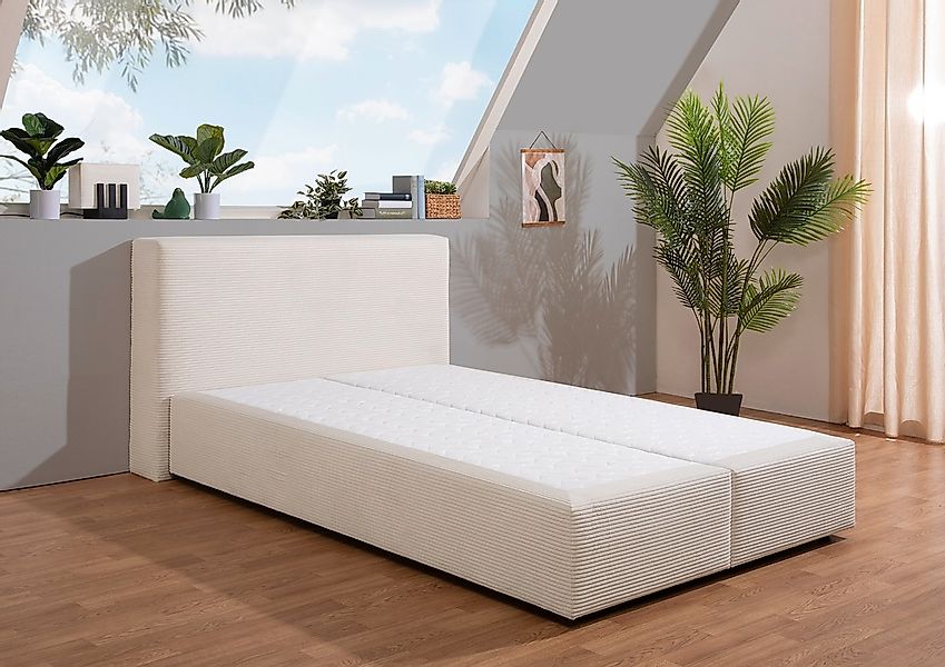 andas Boxspringbett "Åby", In Cord Bezug, wahlweise mit und ohne Matrazte e günstig online kaufen