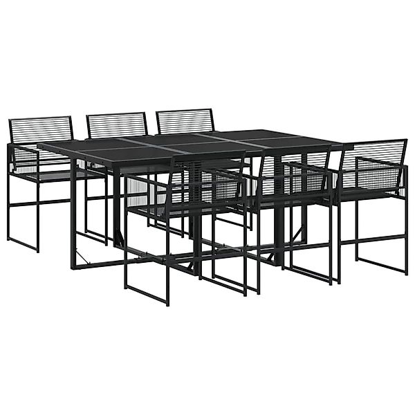 vidaXL 7-Tlg Garten-Essgruppe Schwarz Poly Rattan 3295034 günstig online kaufen