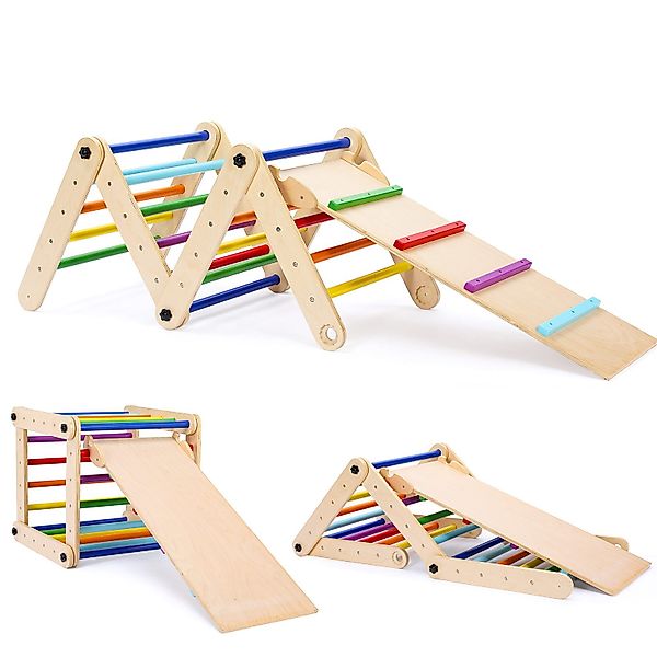 TLGREEN Klettergerüst Kletterdreieck mit Rutsche, multifunktionaler günstig online kaufen
