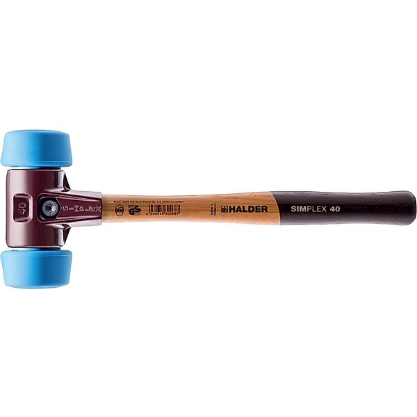 Halder Simplex Schonhammer Ø 50 40 mm TPE-soft Blau mit Tempergussgehäuse günstig online kaufen