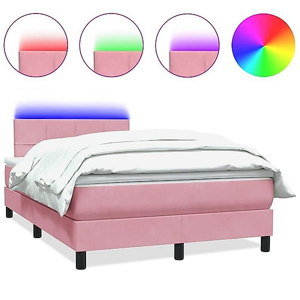vidaXL Boxspringbett, Boxspringbett mit Matratze Rosa 120x220 cm Samt günstig online kaufen