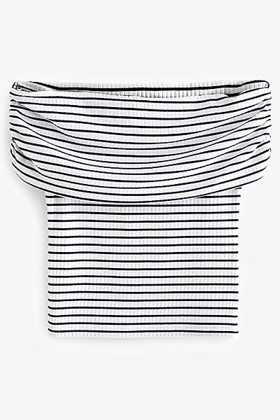 Next T-Shirt Schulterfreies, geripptes Bardot-Oberteil (1-tlg) günstig online kaufen