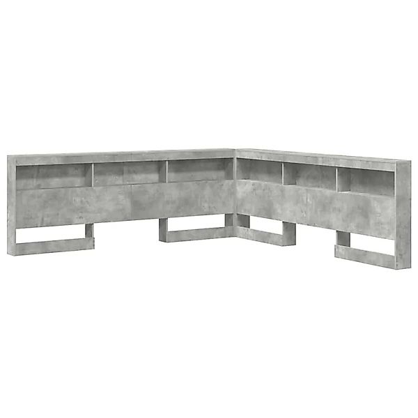 vidaXL Aufbewahrungskopfteil mit Regal Beton Grau 200 cm Holzwerkstoff 3335 günstig online kaufen