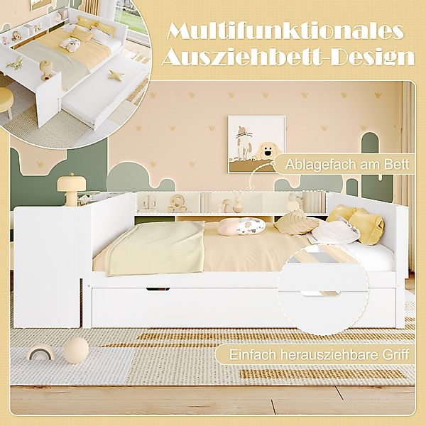 OKWISH Kinderbett mit Schreibtisch, Jugendbett Daybett günstig online kaufen