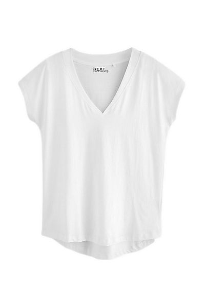 Next T-Shirt T-Shirt mit V-Ausschnitt und angesetzten Ärmeln (1-tlg) günstig online kaufen