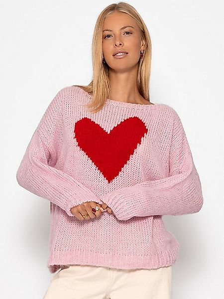 SASSYCLASSY Strickpullover Strickpullover Damen mit Herz-Details Oversize-P günstig online kaufen
