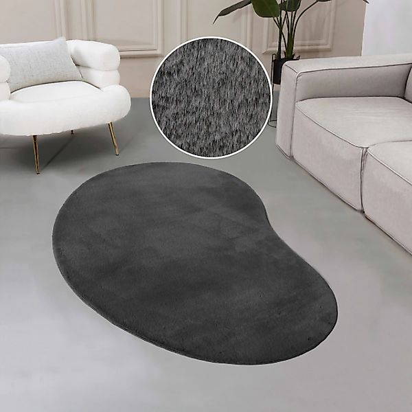 my home Fellteppich »Balu Bean, Kaninchenfell«, U-förmig, 20 mm Höhe, Kunst günstig online kaufen