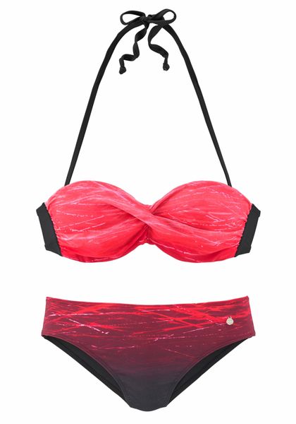 LASCANA Bügel-Bandeau-Bikini mit Farbverlauf in Batik-Optik günstig online kaufen