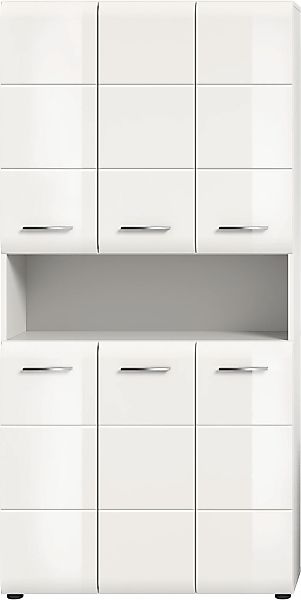 welltime Stauraumschrank 1 Stk. tlg. Florenz, Mehrzweckschrank, Weiß Hochgl günstig online kaufen