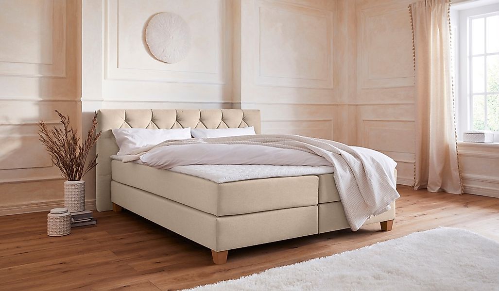 Home affaire Boxspringbett "Harmones" in 3 Breiten, Härtegrad auch im Mix m günstig online kaufen