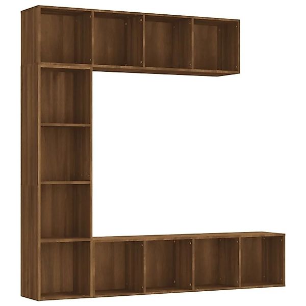 vidaXL 3-Tlg Bücherregal-/TV-Schrank-Set Braun Eichen-Optik 3152715 günstig online kaufen