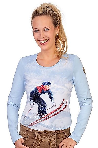 Almgwand Trachtenshirt Longsleeve Damen - GRILLHOFALM - hellblau günstig online kaufen