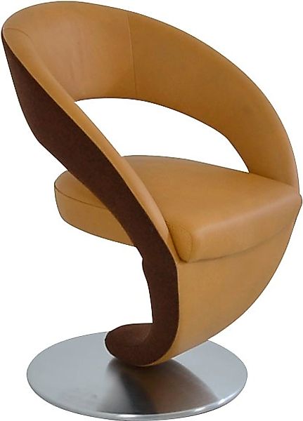 K+W Komfort & Wohnen Drehstuhl "Wave", Leder CLOUD-Lodenstoff, Design-Drehs günstig online kaufen